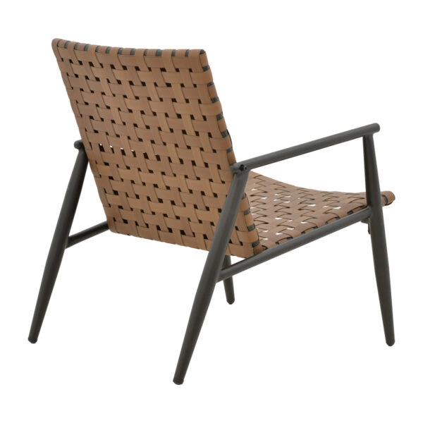Πολυθρόνα Eamon   μαύρο αλουμίνιο και pe rattan σε καφέ απόχρωση 72.5x73.5x77εκ
