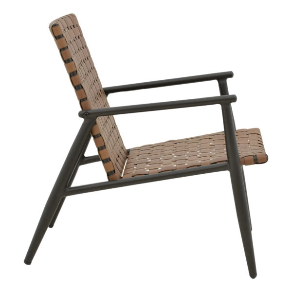 Πολυθρόνα Eamon   μαύρο αλουμίνιο και pe rattan σε καφέ απόχρωση 72.5x73.5x77εκ