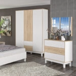 Συρταριέρα Awell  3ων συρταριών sonoma-λευκό 90x44x88,5εκ