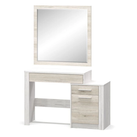 Τουαλέτα-καθρέπτης Neruda  λευκό antique-oak 114,5x39,5x76εκ