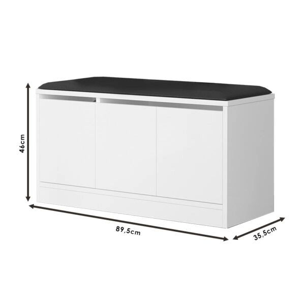 Παπουτσοθήκη-Σκαμπό Firefly  λευκό 89.5x35.5x46εκ