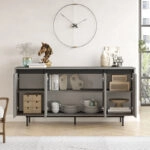 Μπουφές Jethro  ανθρακί antique-wenge 160x44.5x75.5εκ