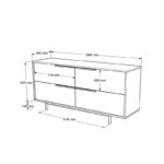 Μπουφές Lebon  μελαμίνης φυσικό-μαύρο 160x44.5x74εκ