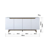 Μπουφές Rafaelo  λευκό-καρυδί 180x45x78,5εκ