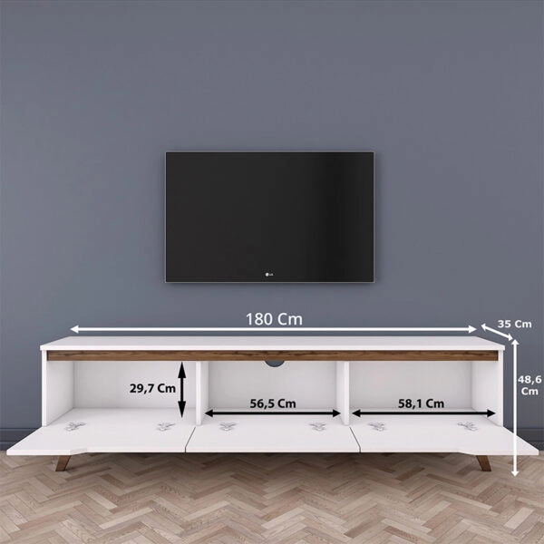¸ðéðëï ôçëåüñáóçò Kasandra  ëåõêü-êáñõäß 180x35x48,5åê