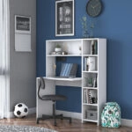 Γραφείο με βιβλιοθήκη Janson  λευκό 113x40x142εκ