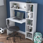 Γραφείο με βιβλιοθήκη Janson  λευκό 113x40x142εκ
