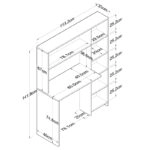 Γραφείο με βιβλιοθήκη Janson  λευκό 113x40x142εκ