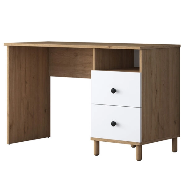 Γραφείο με βιβλιοθήκη Goldie λευκό-φυσικό 160x50x161.8εκ