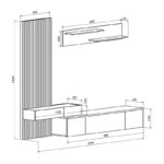 Σύνθετο σαλονιού Litende  sonoma-λευκό 249.5x42x199.5εκ
