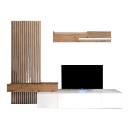 Σύνθετο σαλονιού Litende  sonoma-λευκό 249.5x42x199.5εκ