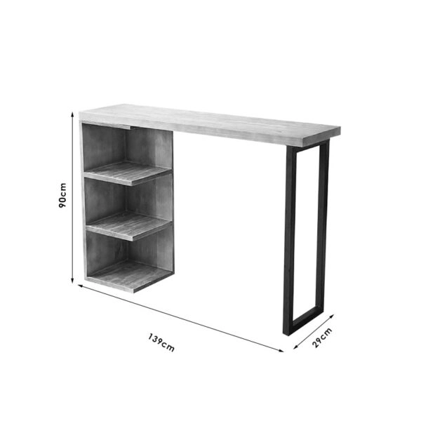 Τραπέζι μπαρ Collins φυσικό ξύλο πεύκου 35mm φυσικό-μαύρο 139x29x90εκ