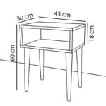 Κομοδίνο Hank καρυδί 45x30x60εκ
