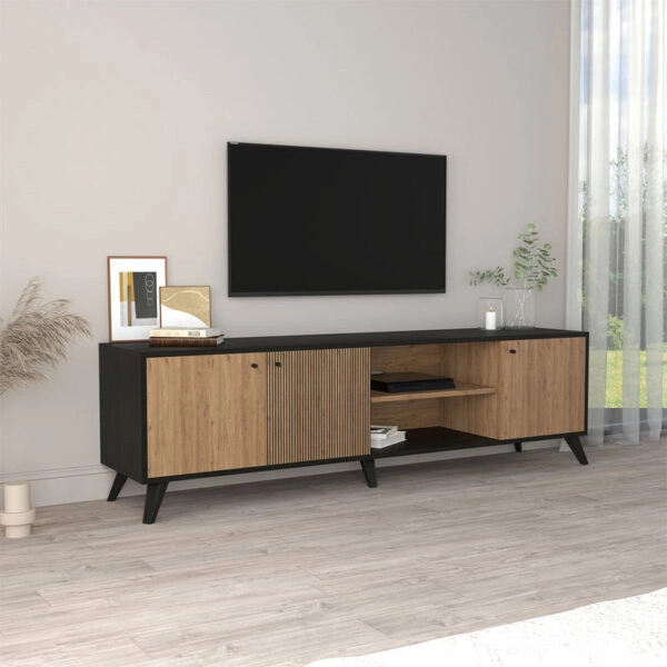 Έπιπλο τηλεόρασης Flipter  μελαμίνης sonoma-μαύρο 180x40x51εκ