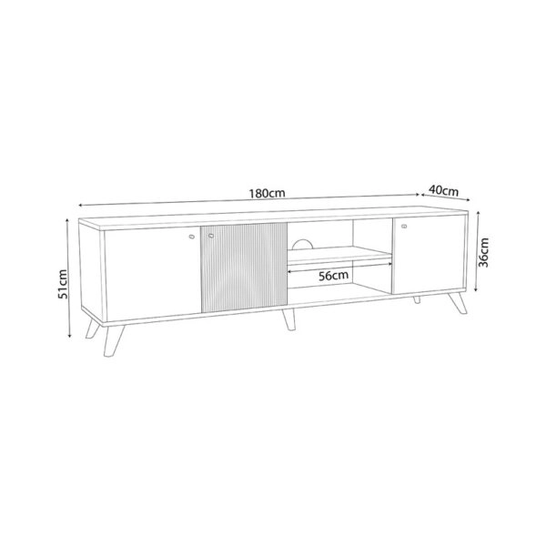 Έπιπλο τηλεόρασης Flipter  μελαμίνης sonoma-μαύρο 180x40x51εκ