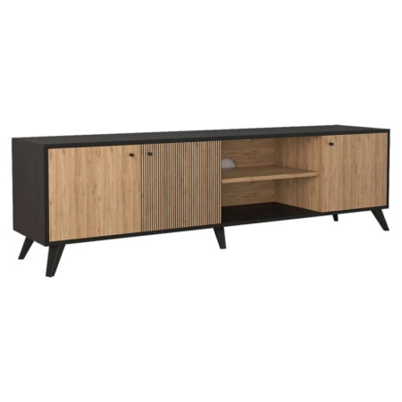 Έπιπλο τηλεόρασης Flipter  μελαμίνης sonoma-μαύρο 180x40x51εκ