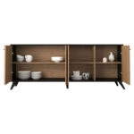 Μπουφές Flipter  μελαμίνης oak-μαύρο 180x40x78,6εκ