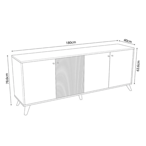 Μπουφές Flipter  μελαμίνης oak-μαύρο 180x40x78,6εκ