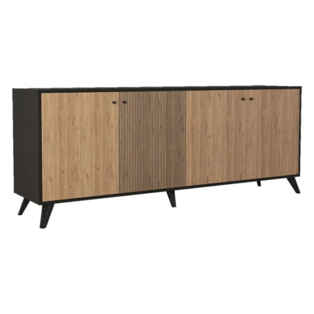 Μπουφές Flipter  μελαμίνης oak-μαύρο 180x40x78,6εκ