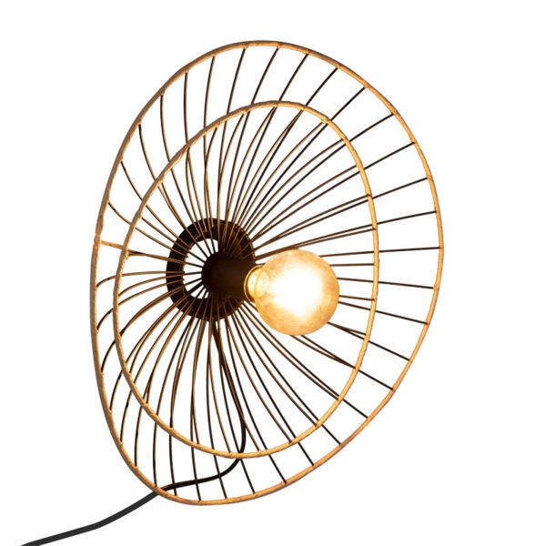 Φωτιστικό τοίχου-απλίκα Alara  E27 40W χρυσό-μαύρο Φ45x11εκ