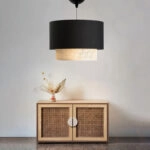 Φωτιστικό οροφής Fersa  μαύρο-φυσικό Φ30x20εκ