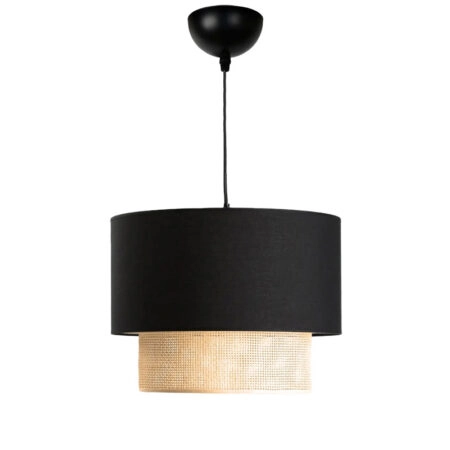 Φωτιστικό οροφής Fersa  μαύρο-φυσικό Φ30x20εκ