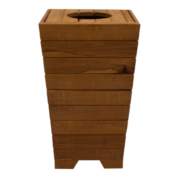 Ζαρντινιέρα-κάδος Otis μασίφ ξύλο οξιάς καρυδί 43x43x70.5εκ