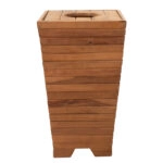 Ζαρντινιέρα-κάδος Otis  μασίφ ξύλο οξιάς καρυδί 43.5x43.5x75εκ