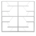 Βιβλιοθήκη Tars γκρι-λευκό 168x24x157εκ