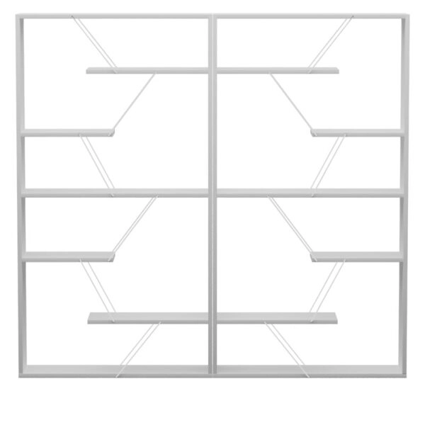 Βιβλιοθήκη Tars γκρι-λευκό 168x24x157εκ