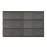 Συρταριέρα Cindy  6 συρταριών γκρι μαρμάρου 120x40x75εκ