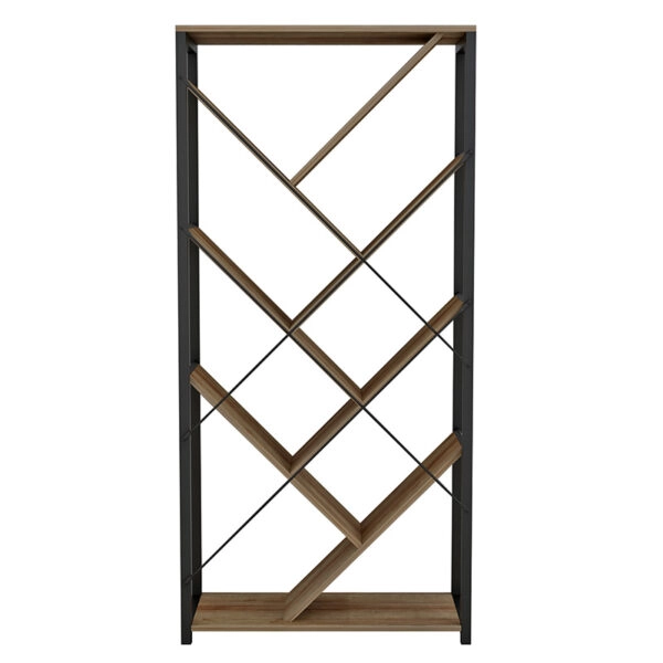 Βιβλιοθήκη Alex φυσικό-μαύρο 74x30x153εκ