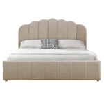 Κρεβάτι Tatiana  ύφασμα μπεζ με αποθηκευτικό χώρο 160x200εκ
