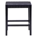 Σκαμπό Ridley  ξύλο-pu μαύρο 51x34x61.5εκ