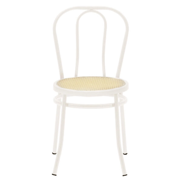 Καρέκλα Βιέννης  pe rattan μπεζ-μέταλλο εκρού