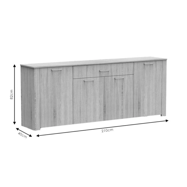 Μπουφές Kinley  σε ανθρακί-wenge απόχρωση 210x40x82εκ