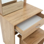 Τουαλέτα κρεβατοκάμαρας Zelia με καθρέπτη και σκαμπό χρώμα oak 60x40.5x151εκ