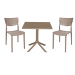 Τραπεζαρία Icon-Ignite  σετ 3τεμ PP σε cappuccino απόχρωση