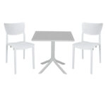 Τραπεζαρία Icon-Ignite  σετ 3τεμ PP σε λευκή απόχρωση