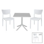 Τραπεζαρία Icon-Ignite σετ 5τεμ PP σε λευκή απόχρωση