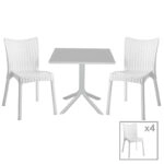 Τραπεζαρία Icon-Confident  σετ 5τεμ PP σε λευκή απόχρωση