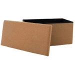 Σκαμπό-μπαούλο Greatness ύφασμα μπεζ 76x38x38εκ