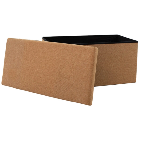 Σκαμπό-μπαούλο Greatness ύφασμα μπεζ 76x38x38εκ