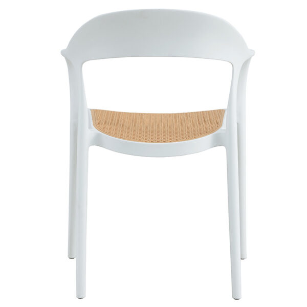 Πολυθρόνα Ember στοιβαζόμενη  με UV protection PP μπεζ- λευκό 52.5x56.5x81εκ.