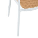 Πολυθρόνα Ember στοιβαζόμενη  με UV protection PP μπεζ- λευκό 52.5x56.5x81εκ.