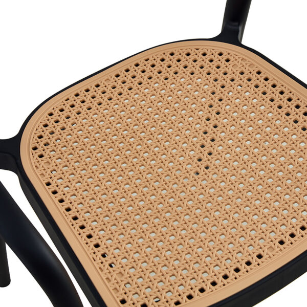 Πολυθρόνα Ember στοιβαζόμενη  με UV protection PP μπεζ-μαύρο 52.5x56.5x81εκ.