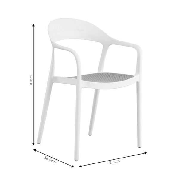 Πολυθρόνα Ember στοιβαζόμενη  με UV protection PP μπεζ-μαύρο 52.5x56.5x81εκ.