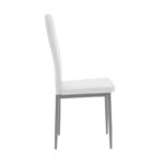 Καρέκλα Parker  μέταλλο-PU λευκό-ανθρακί πόδι 42x48x98εκ