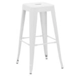 Σκαμπό μπαρ Utopia  λευκό μέταλλο 42x42x76εκ