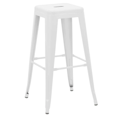 Σκαμπό μπαρ Utopia  λευκό μέταλλο 42x42x76εκ